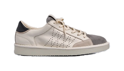 SCARPA ALLACCIATA P01 UOMO IN PELLE E SUEDE IVORY-VIBRANT GREY-BLACK